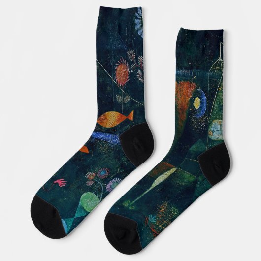 Chaussette Paul Klee Fish Magic Peinture Abstraite Art graphi (Gauche)
