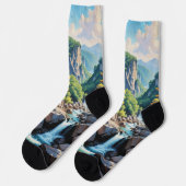 Chaussette Paysage de la cascade de Serene Mountain (Gauche)