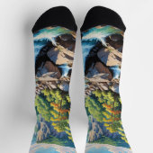 Chaussette Paysage de la cascade de Serene Mountain (Haut)