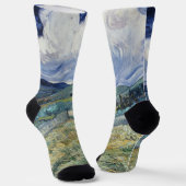 Chaussette Paysage Vincent Van Gogh Art Vintage Monogramme (Angulaire)