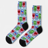 Chaussette Peace Love Democrat Cute Blue Political (Gauche)