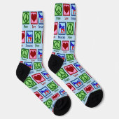 Chaussette Peace Love Democrat Cute Blue Political (Droite)