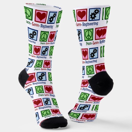 Chaussette Peace Love Ingénieur de Noël (Angulaire)