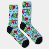 Chaussette Peace Love Natation Cute Swim Team Blue (Droite)
