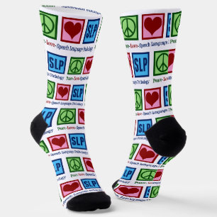 Chaussette Peace Love SLP Voix Pathologie
