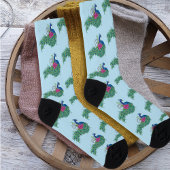 Chaussette Peacock Blue Lotus Fleur Henné