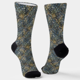 Chaussette Peau de crocodile imitation. Impression animale.