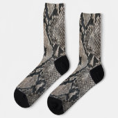 Chaussette Peau de serpent Python - Mode élégante grise riche (Gauche)