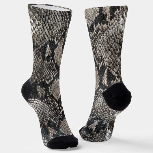 Chaussette Peau de serpent Python - Mode élégante grise riche (Angulaire)