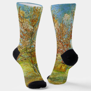 Chaussette Pêcher rose en fleurs de Vincent van Gogh