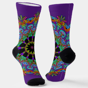 Chaussette Peinture à la main Mandala Horloge Face 24