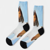 Chaussette Peinture Basenji - Belle Art Original (Gauche)