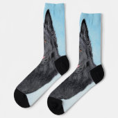 Chaussette Peinture belge Sheepdog - Cute Original Chien Art (Gauche)