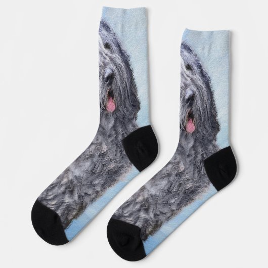 Chaussette Peinture Bergamasco Sheepdog - Chien original mign (Gauche)