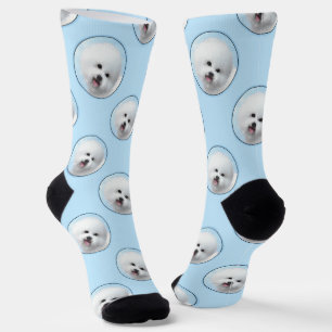 Chaussette Peinture Bichon Frise Tenerife Chien Blanc Mignon 