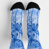 Chaussette Peinture bleue Splatter & Lys (Haut)