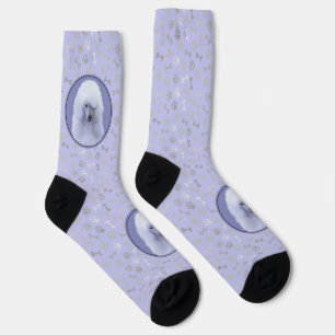 Chaussette Peinture Caniche Standard Blanc - Art de Chien Ori