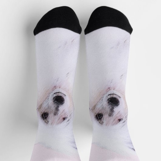 Chaussette Peinture chinoise en poudre - Art Chien (Haut)