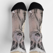 Chaussette Peinture Chinoise sans cheveux peint art original  (Haut)