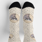 Chaussette Peinture Chinoise sans cheveux peint art original  (Haut)