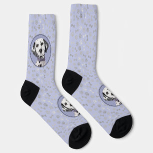 Chaussette Peinture Dalmatien - Art Original de Chien Mignon