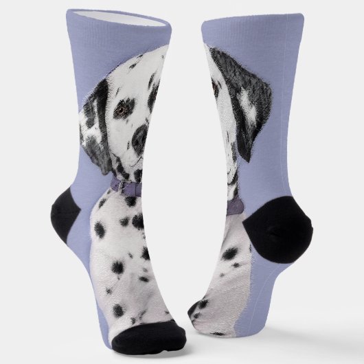 Chaussette Peinture Dalmatienne - Cute Original Chien Art (Angulaire)