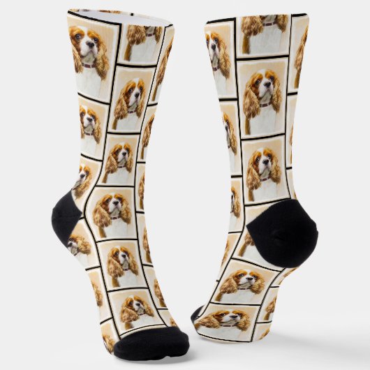 Chaussette Peinture d'art de chien de Cavalier King Charles S (Angulaire)