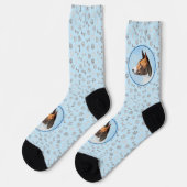 Chaussette Peinture de Basenji - Art Original Mignon (Gauche)