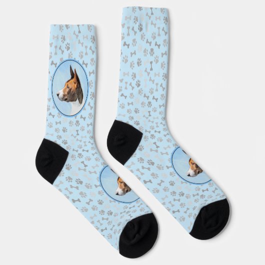 Chaussette Peinture de Basenji - Art Original Mignon (Droite)