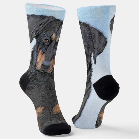 Chaussette Peinture de Beauceron - Cute Original Chien Art (Angulaire)