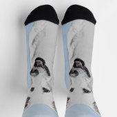 Chaussette Peinture de berger blanc - jolie art original de c (Haut)