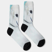 Chaussette Peinture de Borzoi (Blanc) - Joli Chien d'origine (Droite)
