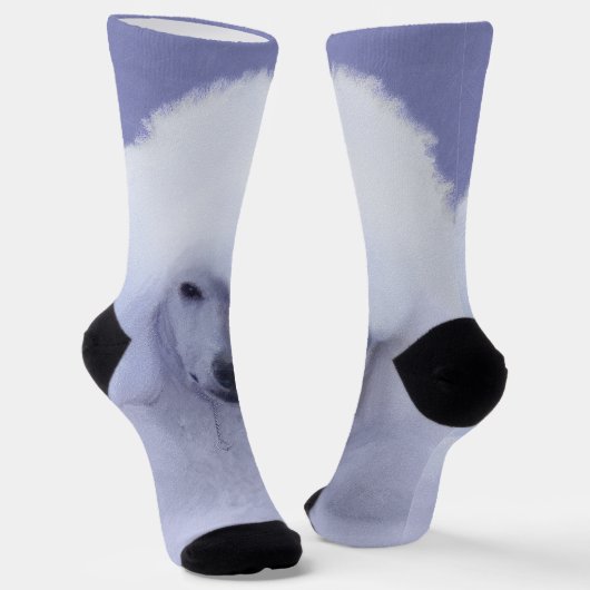 Chaussette Peinture de Caniche Standard Blanc - Art Original (Angulaire)
