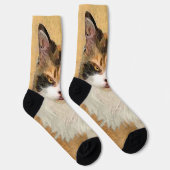 Chaussette Peinture de chat Calico - Cute Original Cat Art (Droite)