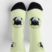 Chaussette Peinture de chat Tuxedo - Cute Original Cat Art (Haut)