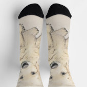 Chaussette Peinture de chiot d'or Retriever - Art de chien or (Haut)