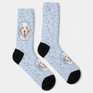 Chaussette Peinture de Clumber Spaniel - Art original de chie