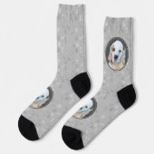 Chaussette Peinture de Clumber Spaniel - Art original de chie (Gauche)