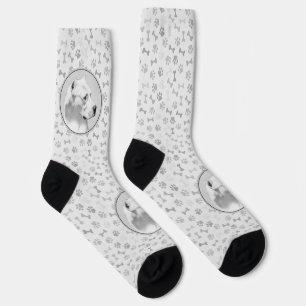 Chaussette Peinture de Dogo Argentino - Art de chien original