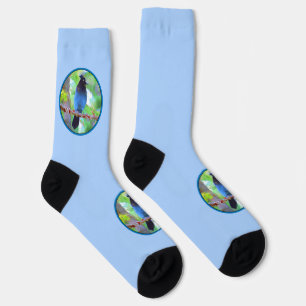 Chaussette Peinture de Geai de Steller - Art original d'oisea