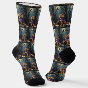 Chaussette Peinture de Halloween fantaisiste de chien Chow Ch