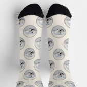 Chaussette Peinture de Keeshond Chiot couché art original Chi (Haut)