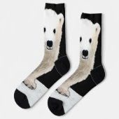 Chaussette Peinture de l'ours polaire - Oiginal Wildlife Art (Gauche)