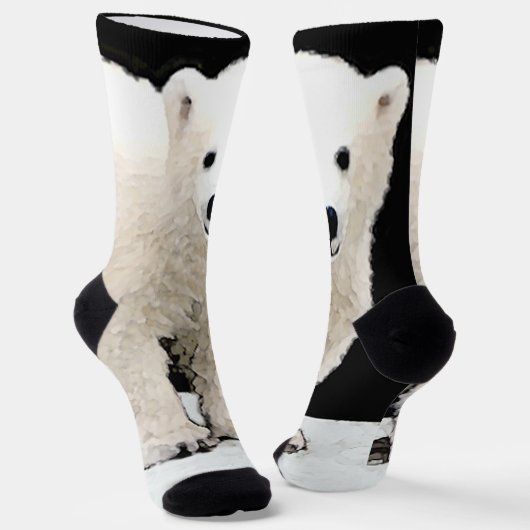 Chaussette Peinture de l'ours polaire - Oiginal Wildlife Art (Angulaire)