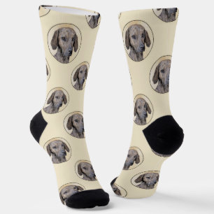 Chaussette Peinture de Plott Hound Bringé Mignon Art Original