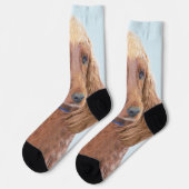 Chaussette Peinture de Setter irlandais - Joli art original d (Gauche)