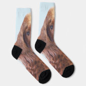 Chaussette Peinture de Setter irlandais - Joli art original d (Droite)