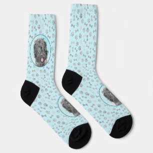 Chaussette Peinture de Terrier Noir Russe - Chien Original Mi