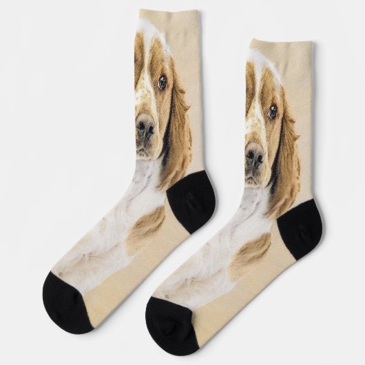 Chaussette Peinture de Welsh Springer Spaniel - Art original (Gauche)