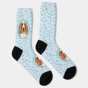 Chaussette Peinture d'espagnol Welsh Springer - Art original 